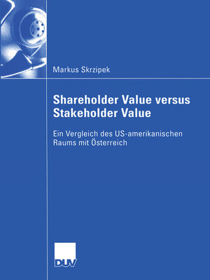 cover image of Shareholder Value versus Stakeholder Value